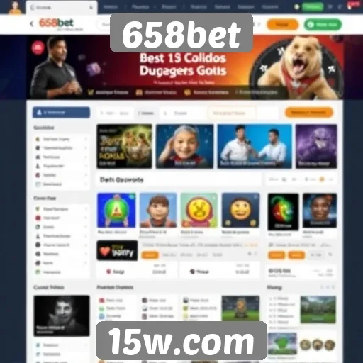 Interface do usuário no site da 658bet